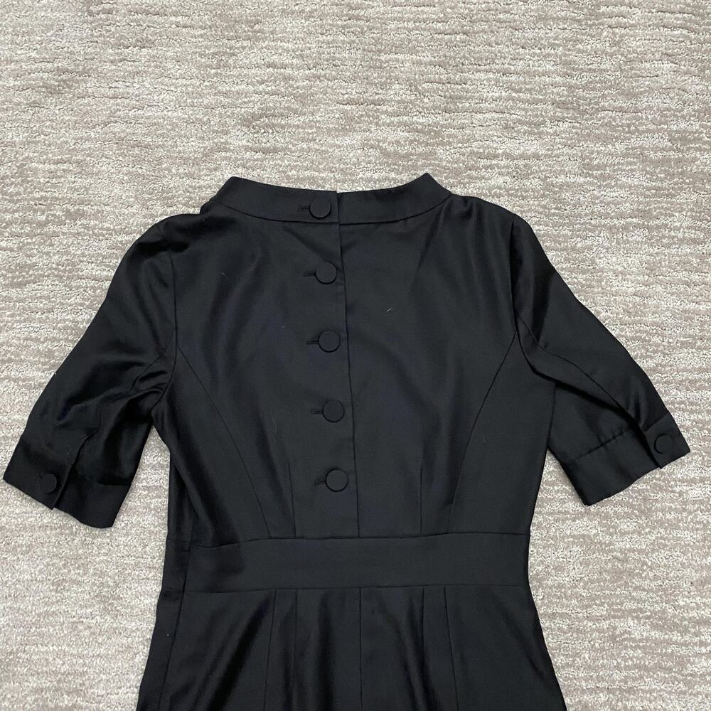 J.Crew Dress Womens 4 Black Wool Sheath Pockets Back Buttons Career Capsule - Picture 6 of 16